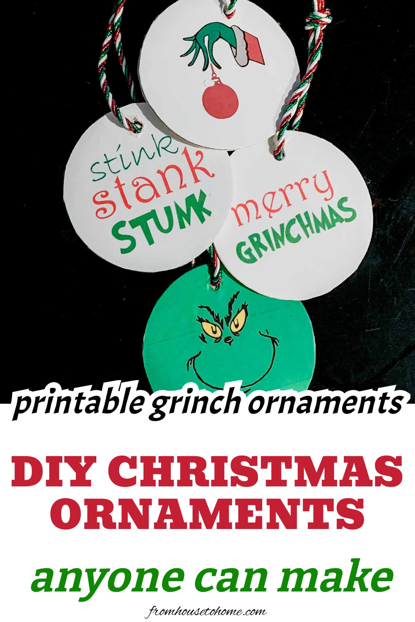 DIY Grinch Christmas ornaments