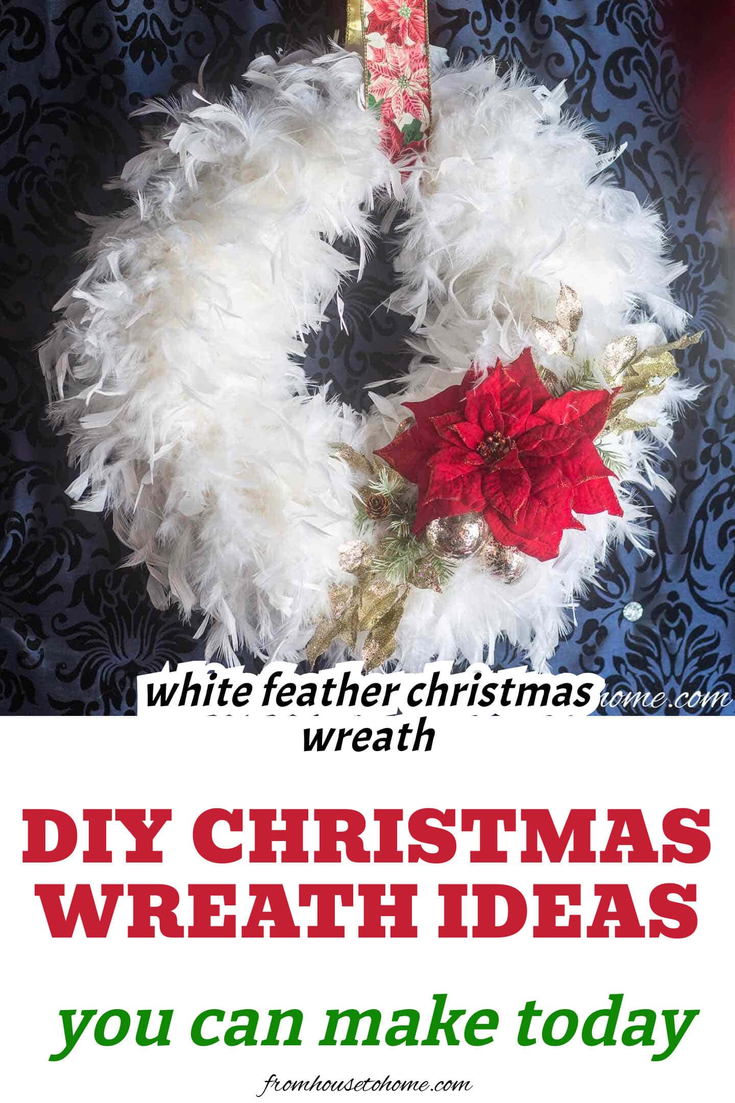 white feather christmas
wreath