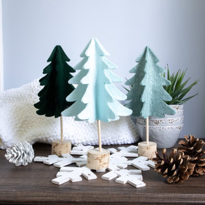 3d felt christmas trees