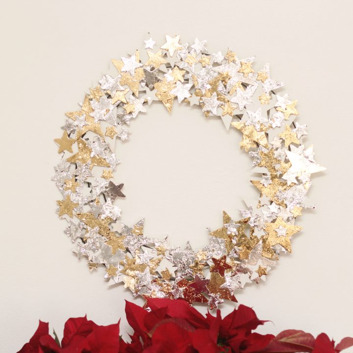 gold and silver foiled star wreath