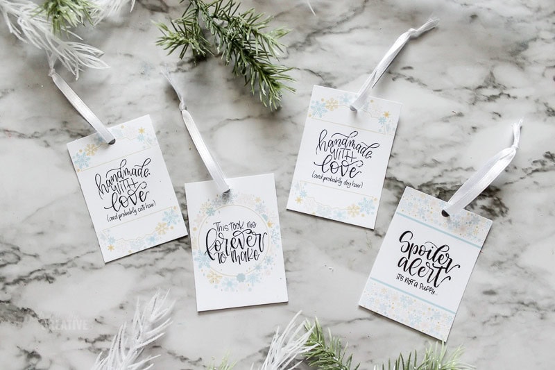 funny hand lettered gift tags