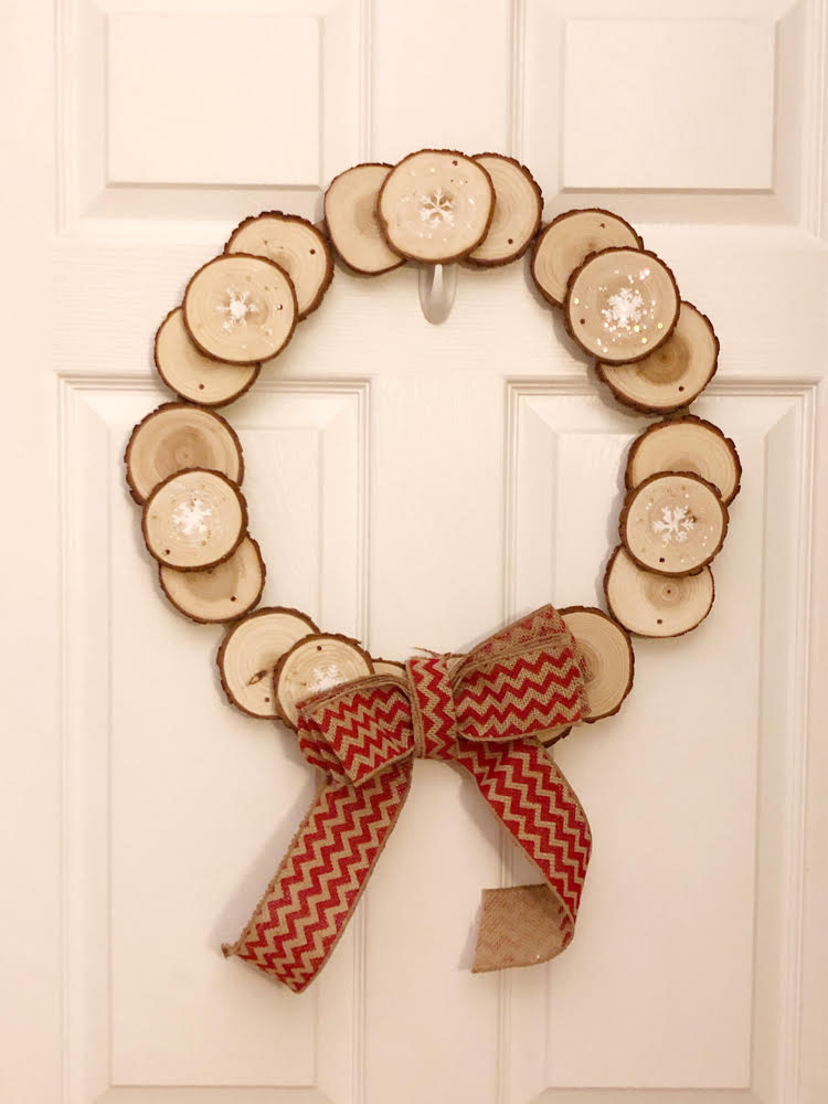 rustic wood slice wood wreath