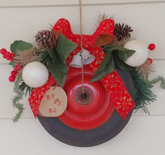restyled junk wheel wreath