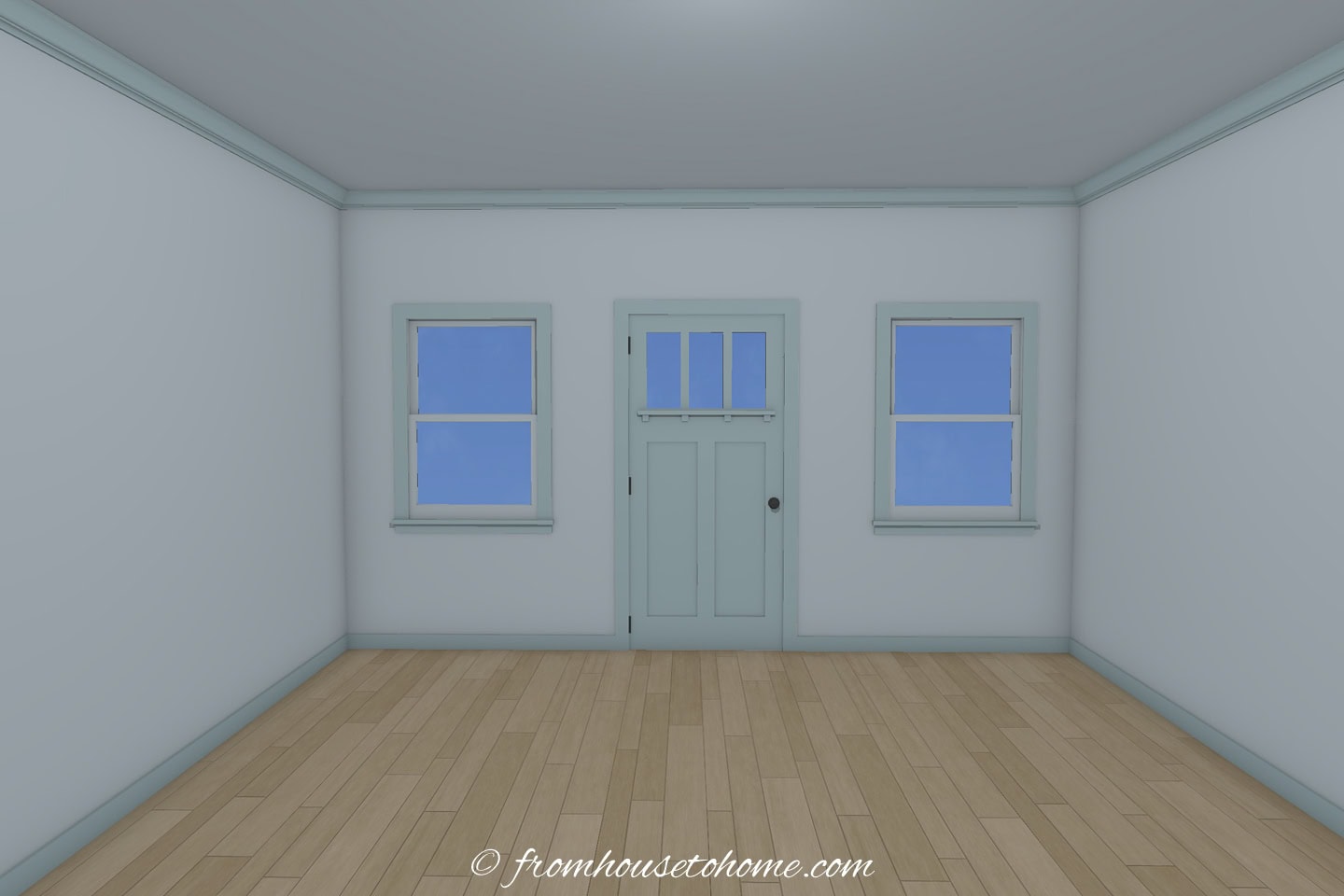 light walls with slightly darker trim