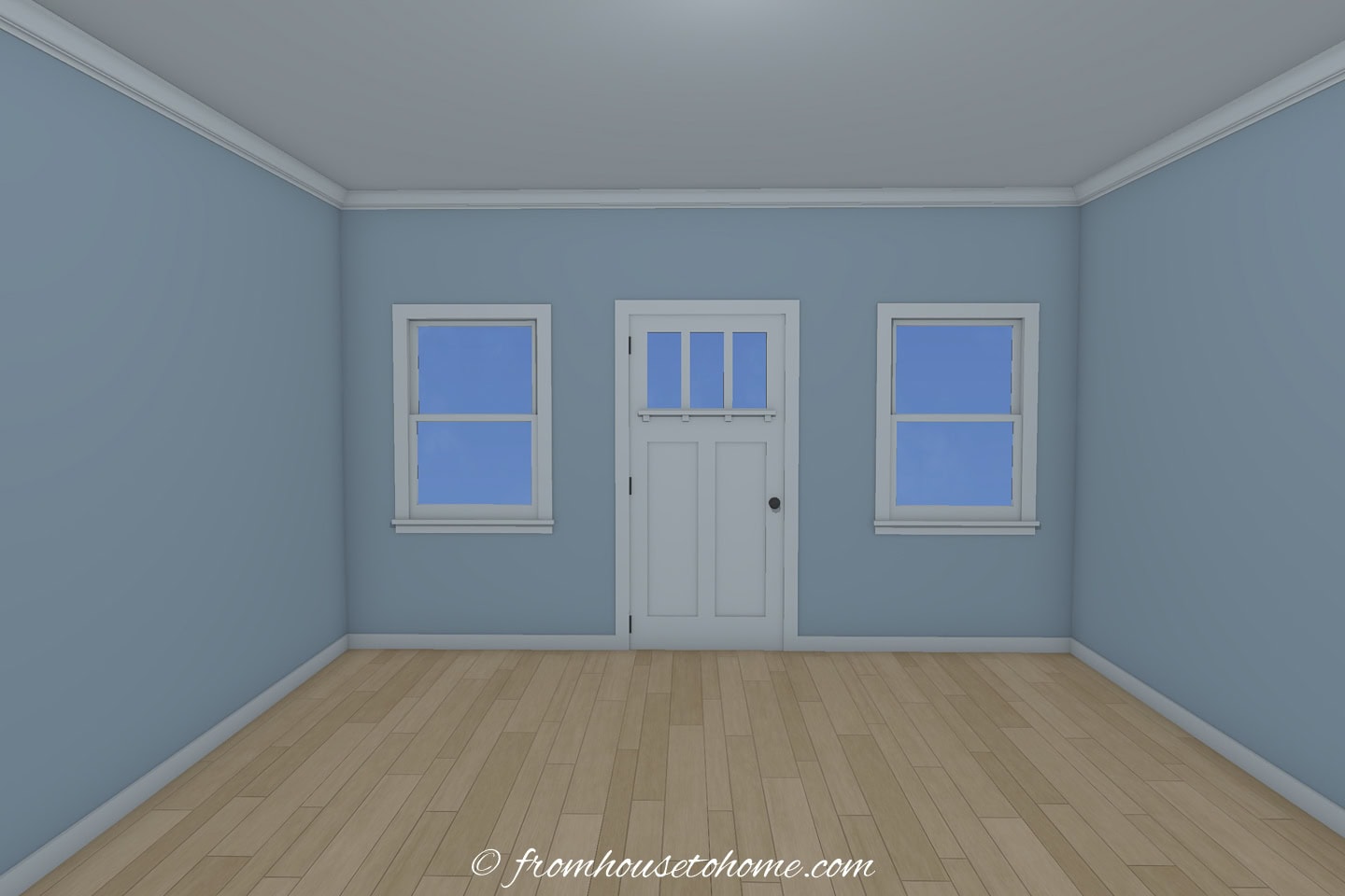 darker walls with lighter trim
