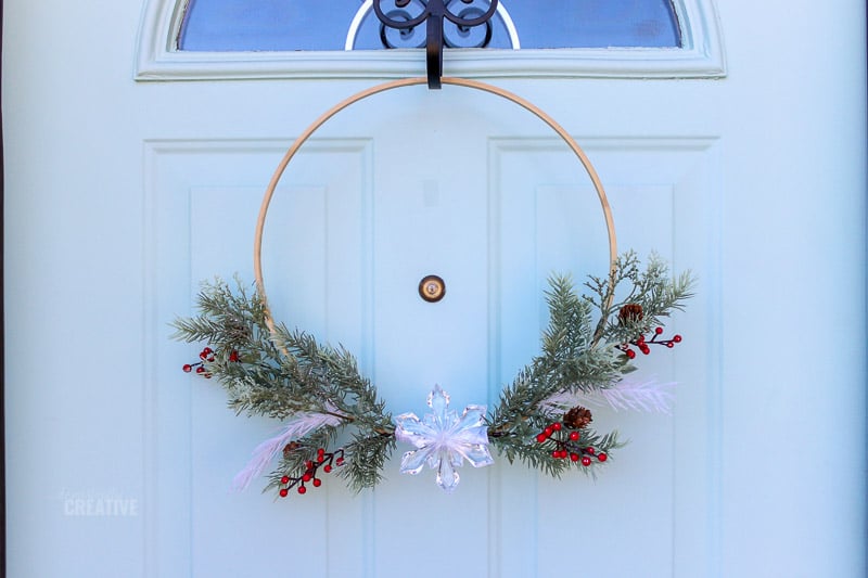 simple evergreen hoop wreath