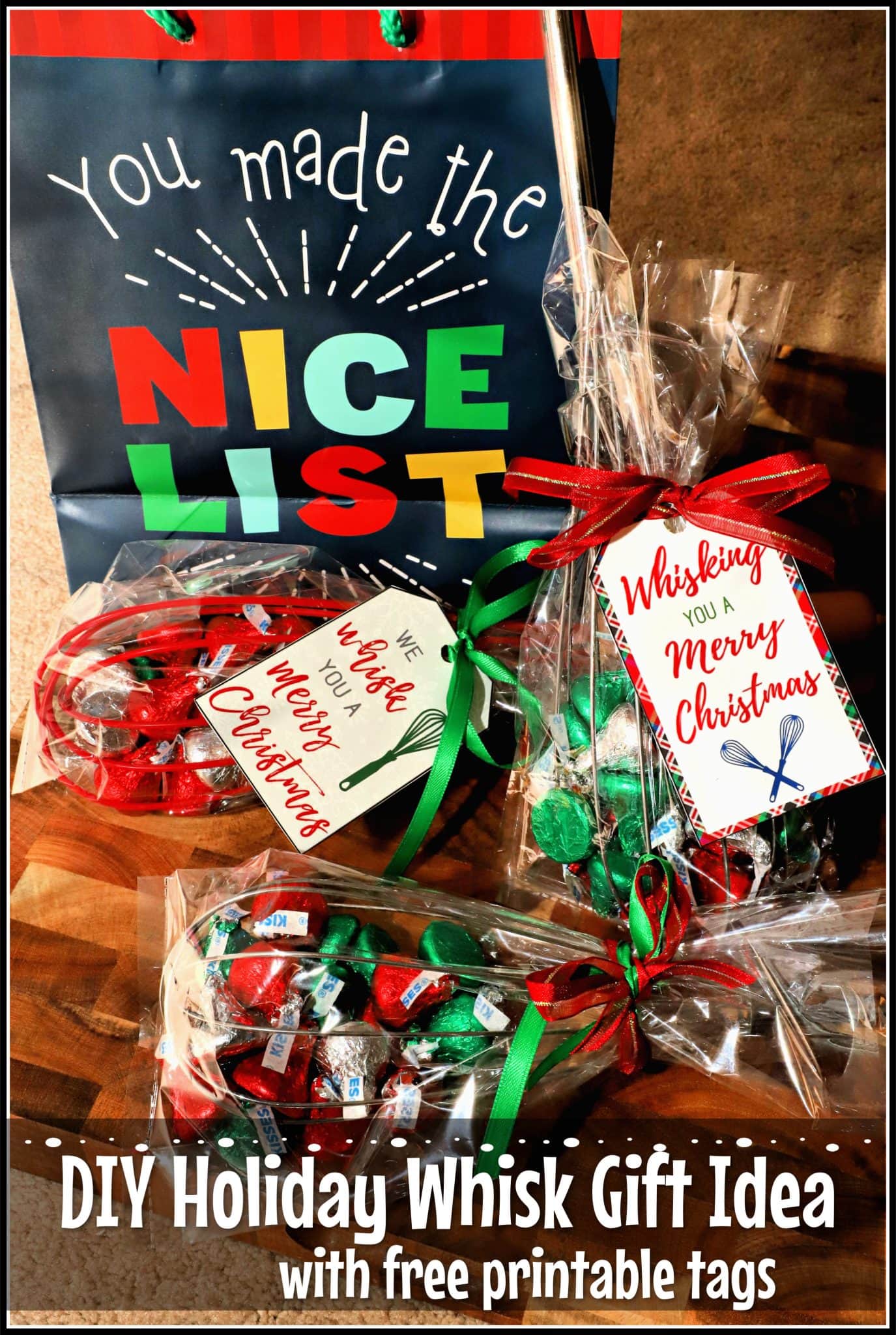 diy holiday whisk gift idea + printable tags