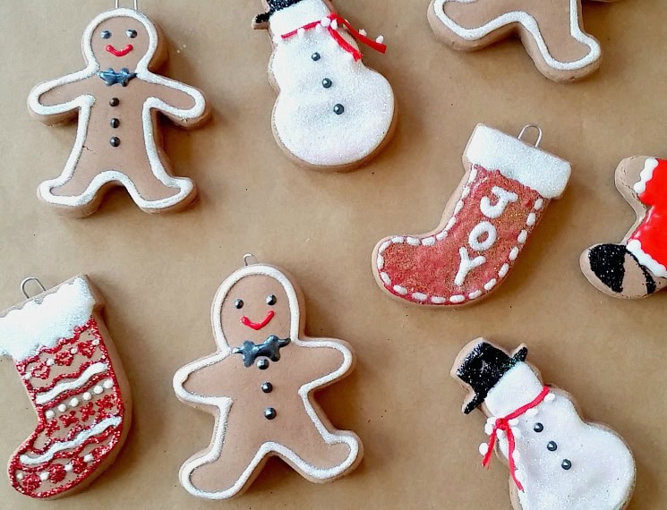 baking soda dough gingerbread ornaments