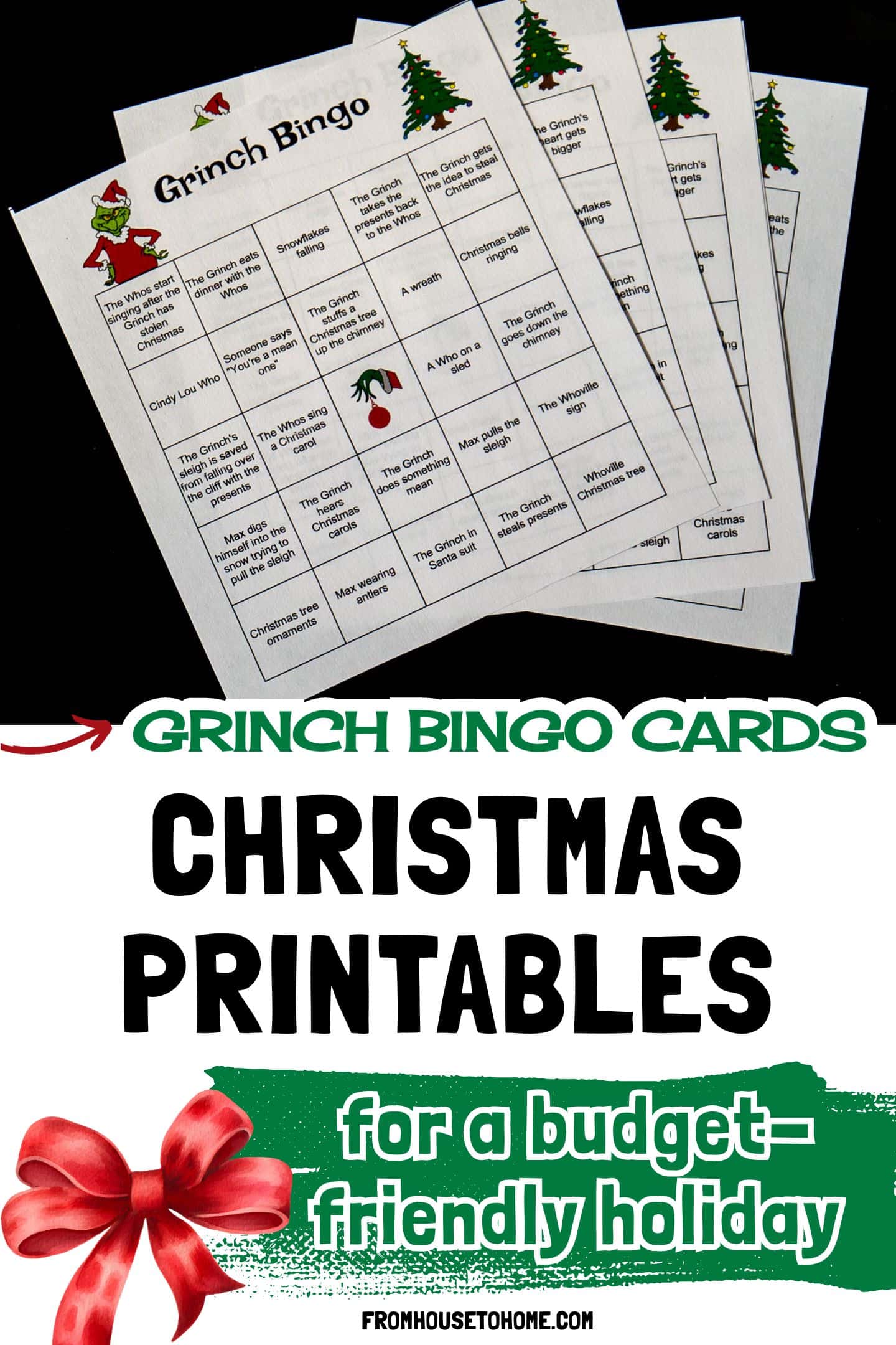 grinch bingo cards
