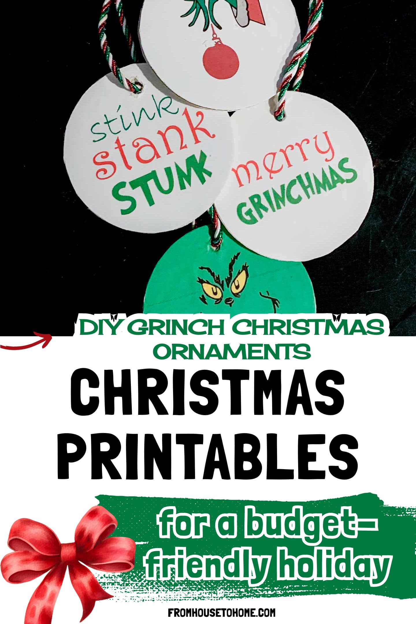 DIY Grinch Christmas ornaments