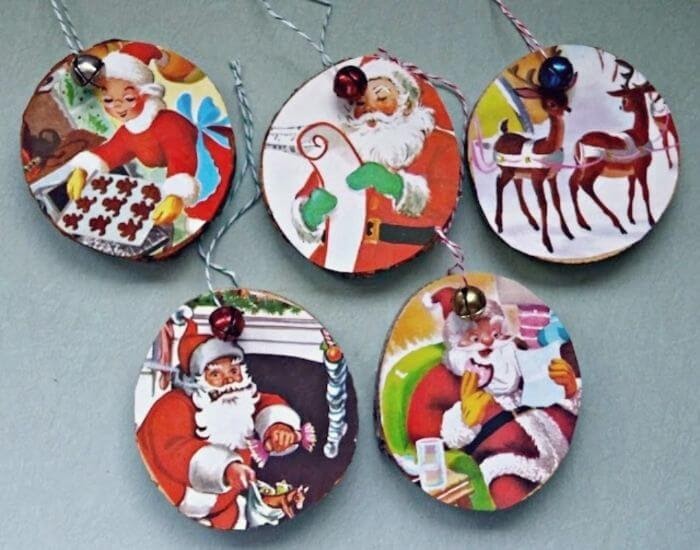 recycled little golden book ornaments