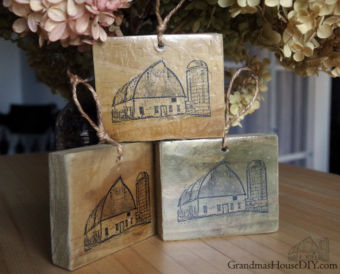 farmhouse christmas tree ornament