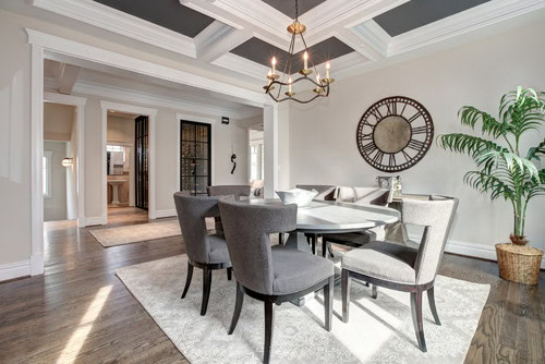 show off a coffered or beam ceiling