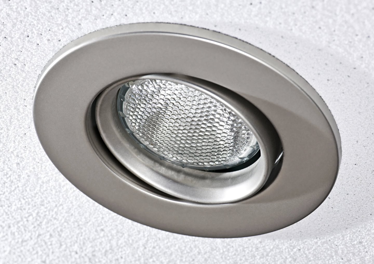 close up of a pot light on the ceiling