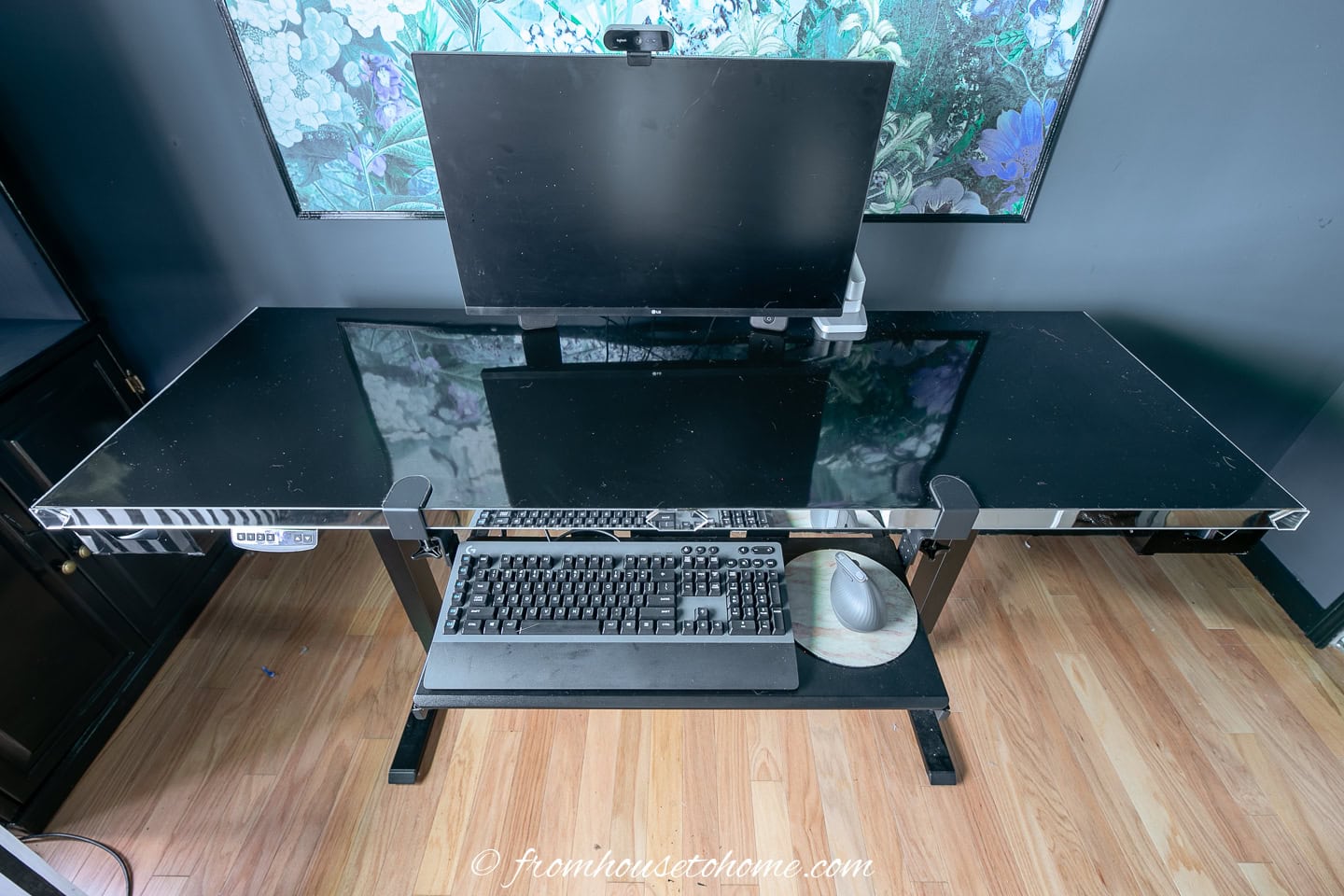 The DIY sit stand desk in a home office