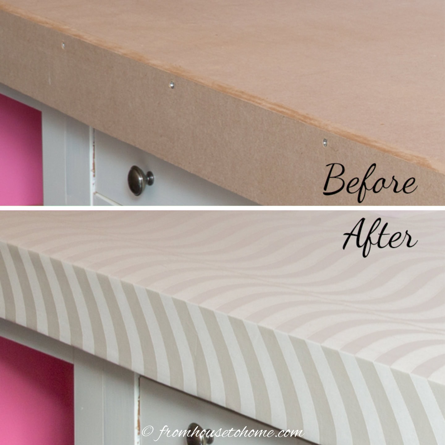 How To Update A Countertop With Wallpaper (An Easy DIY Countertop Makeover)