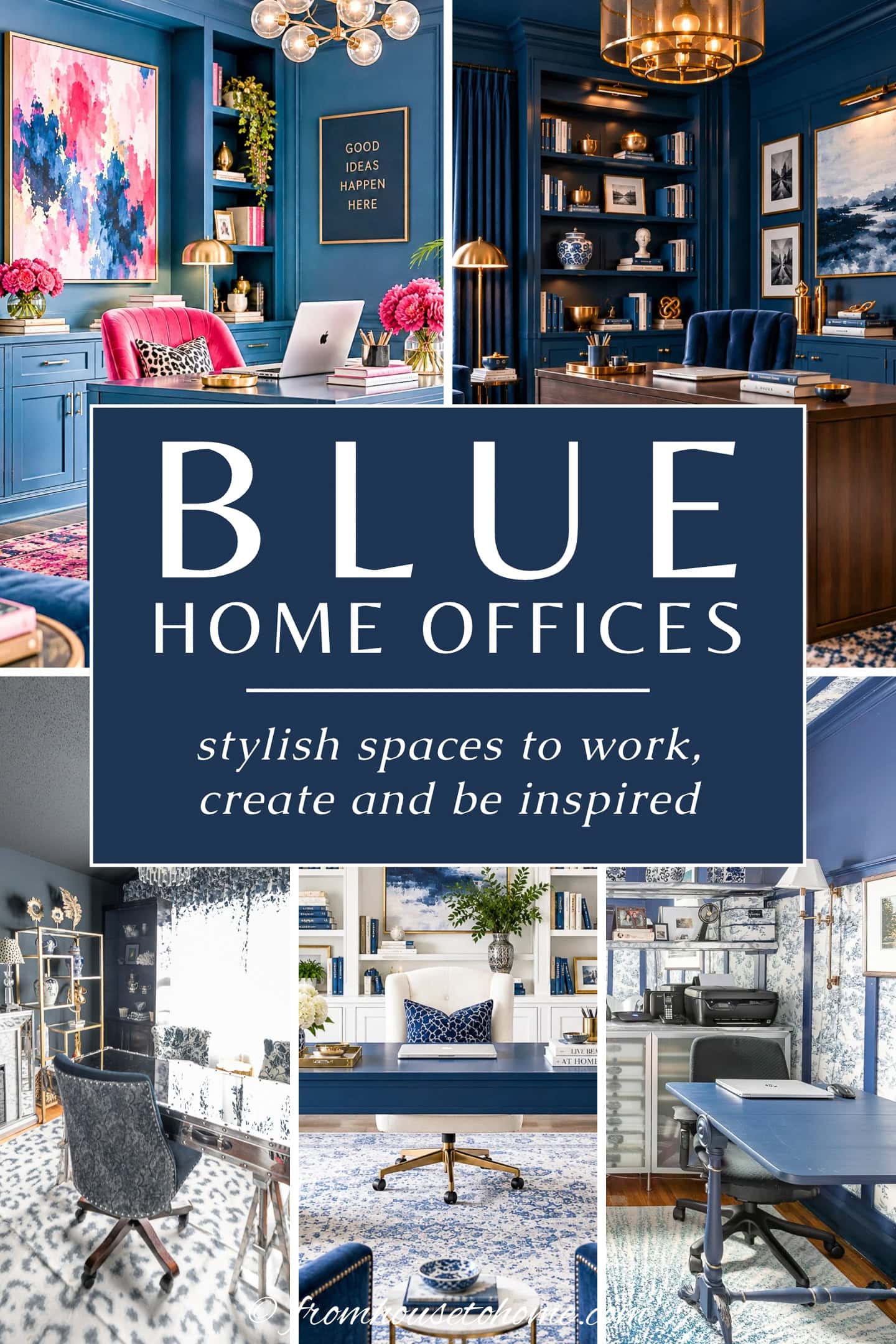 Blue Home Office Ideas - stylish spaces to work, create and be inspired