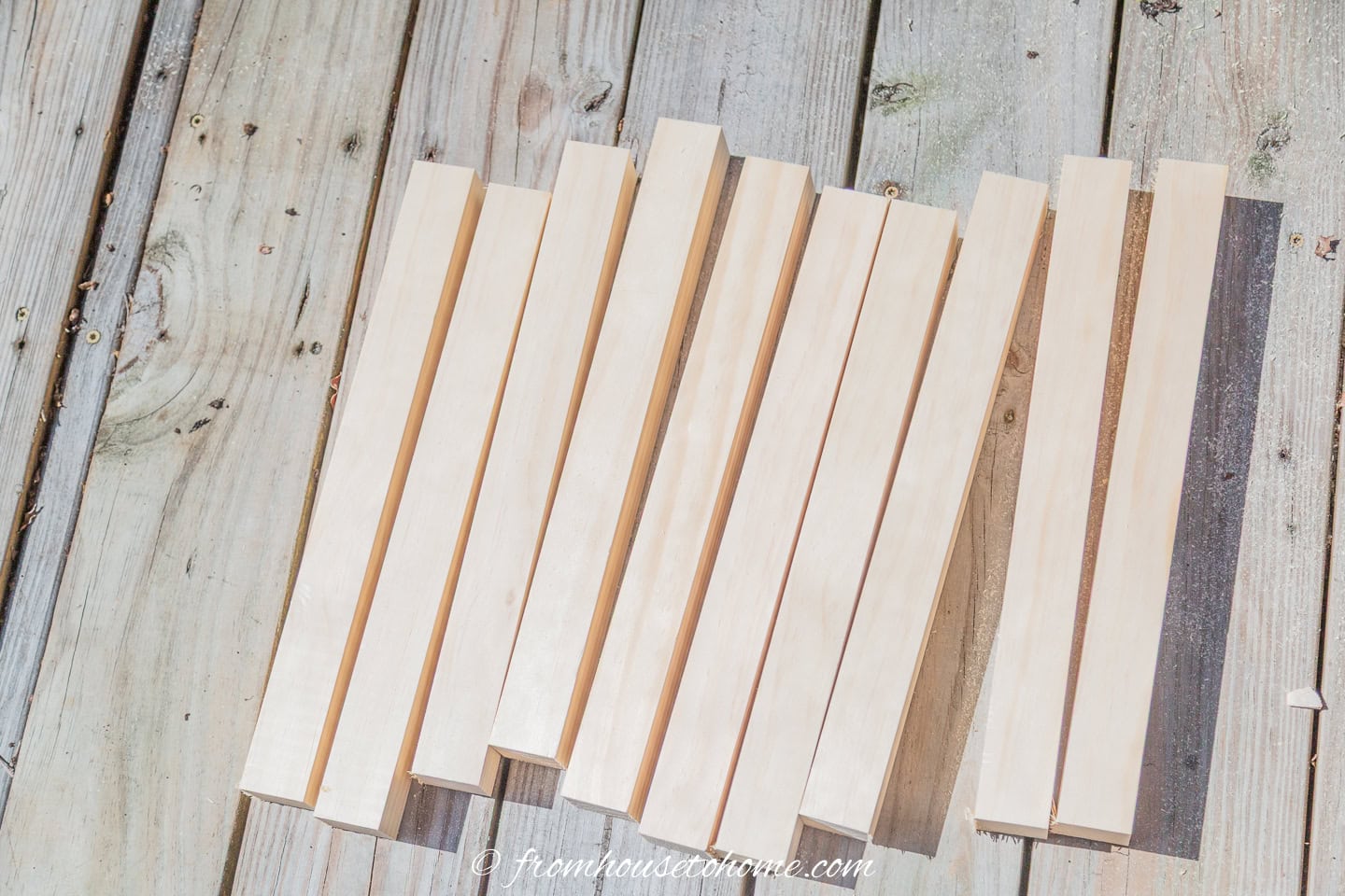 Cut 15" boards for the ladder rungs