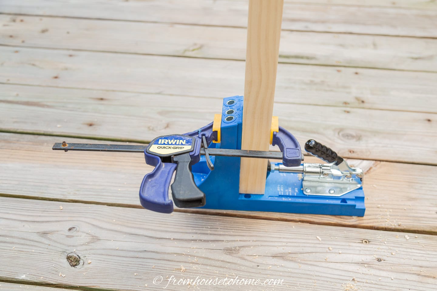 Clamp the board to the jig