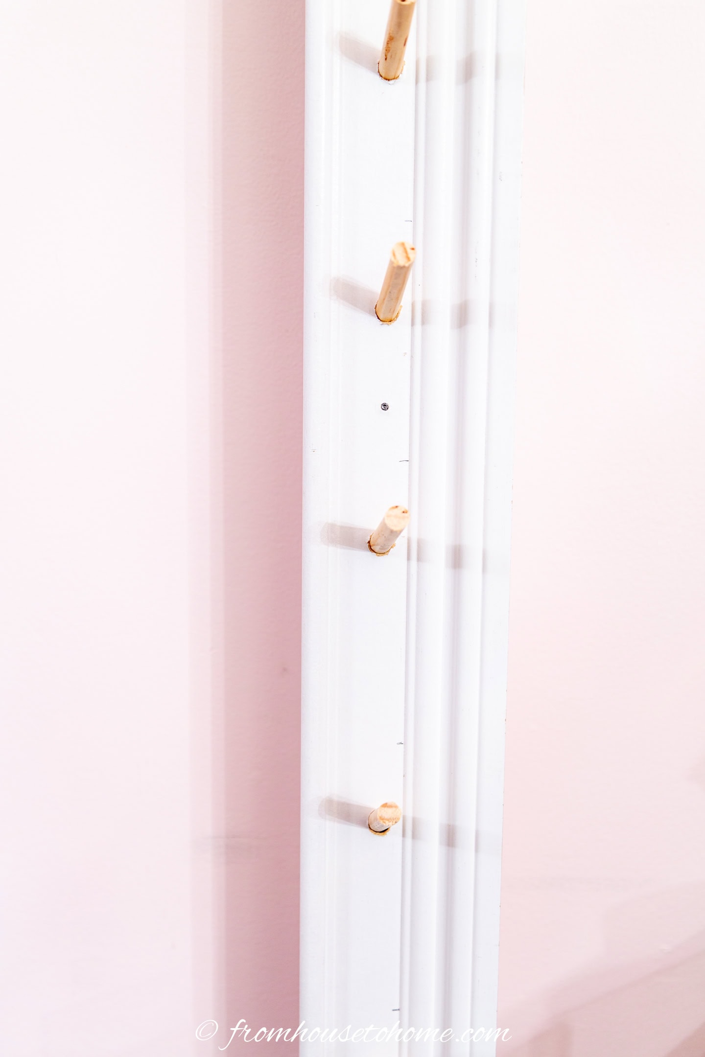 The dowels in the frame