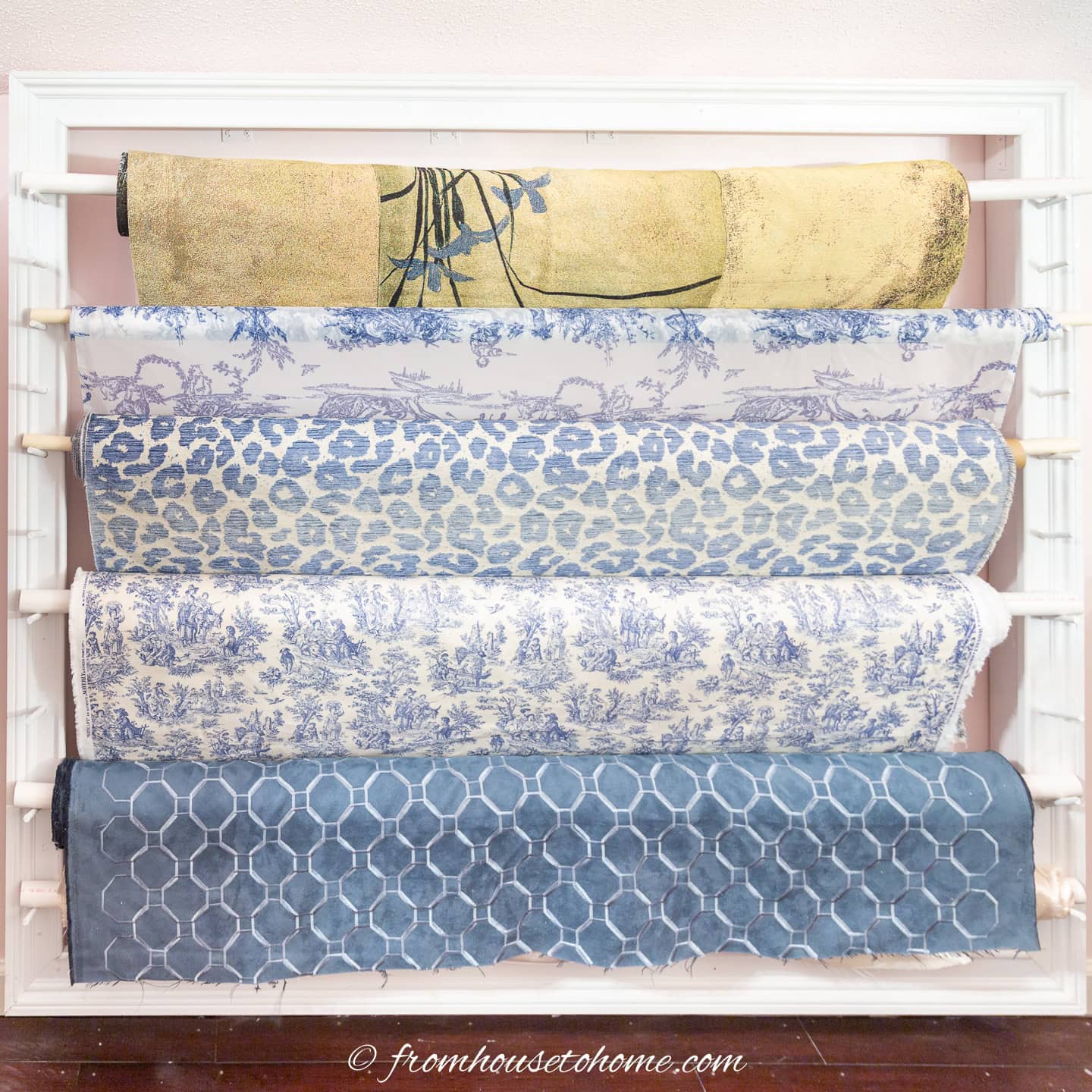 How To Make a DIY Fabric Roll Storage Rack