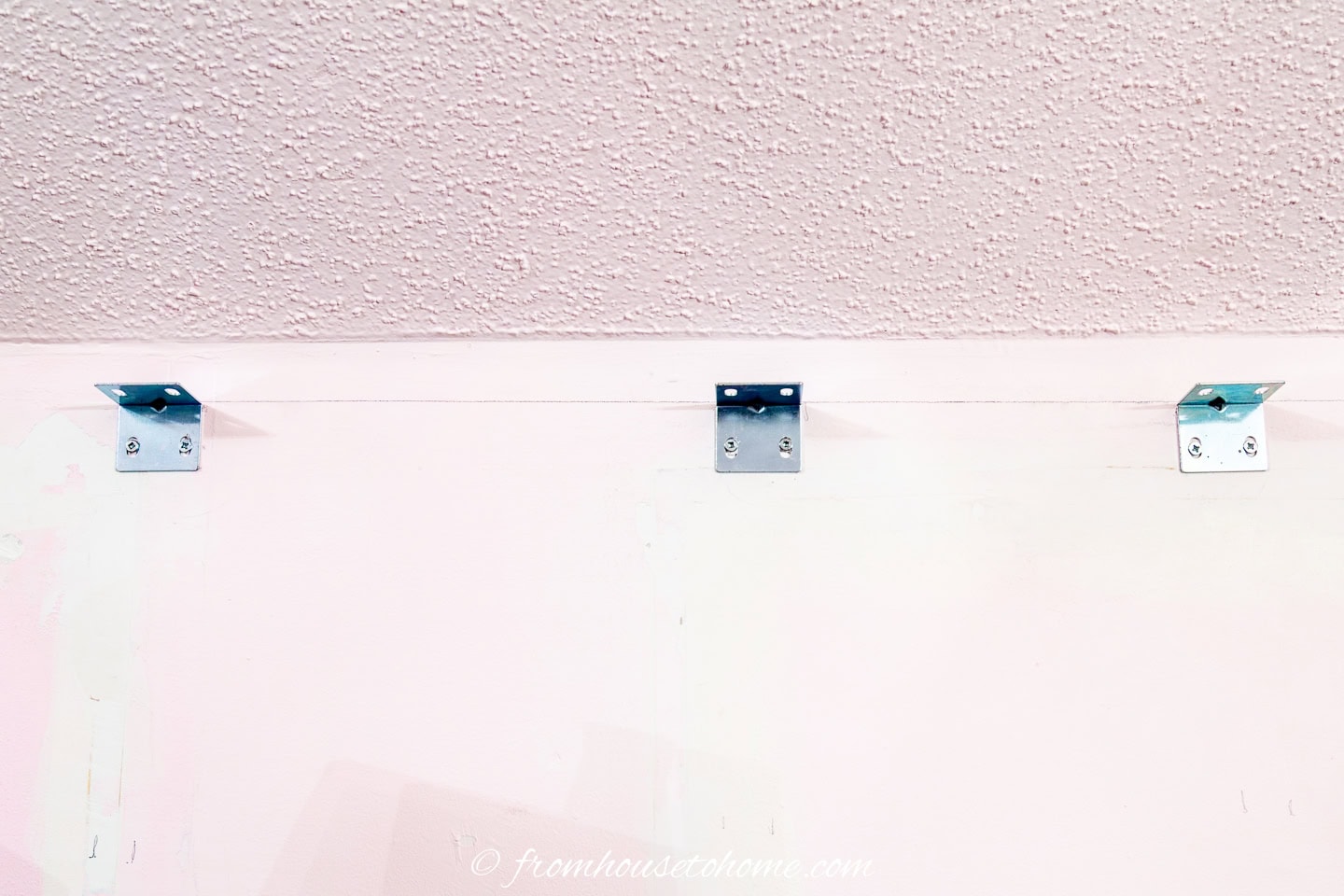 Install angle brackets along the line