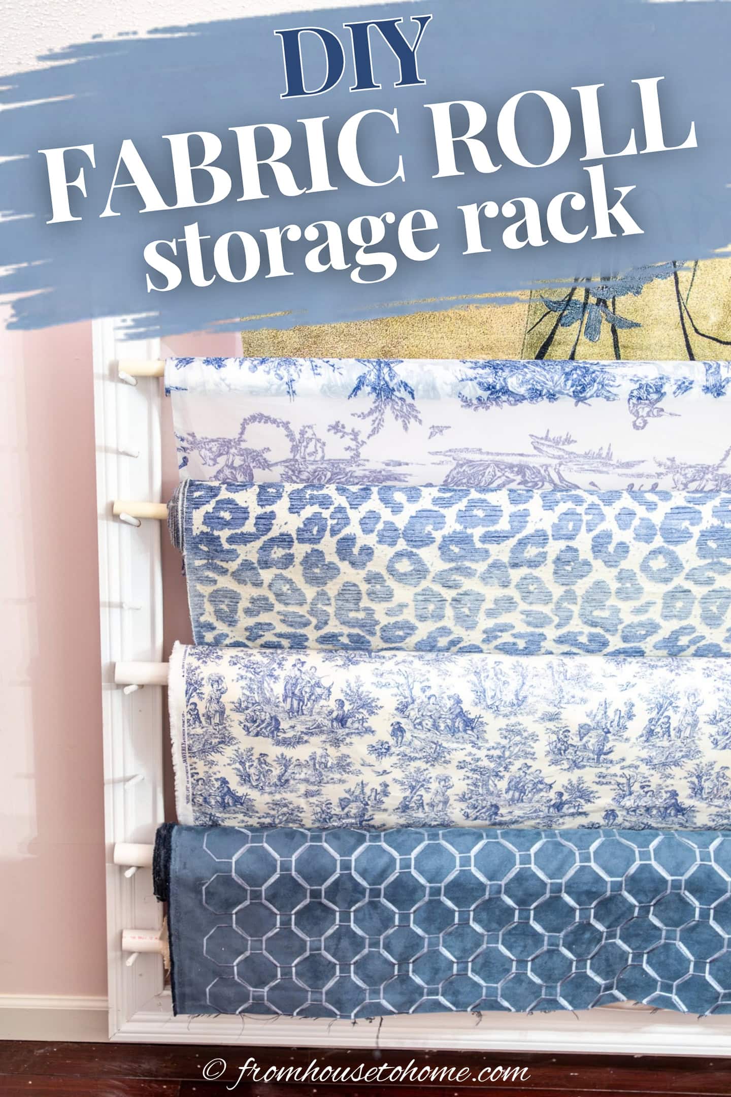 DIY fabric roll storage rack