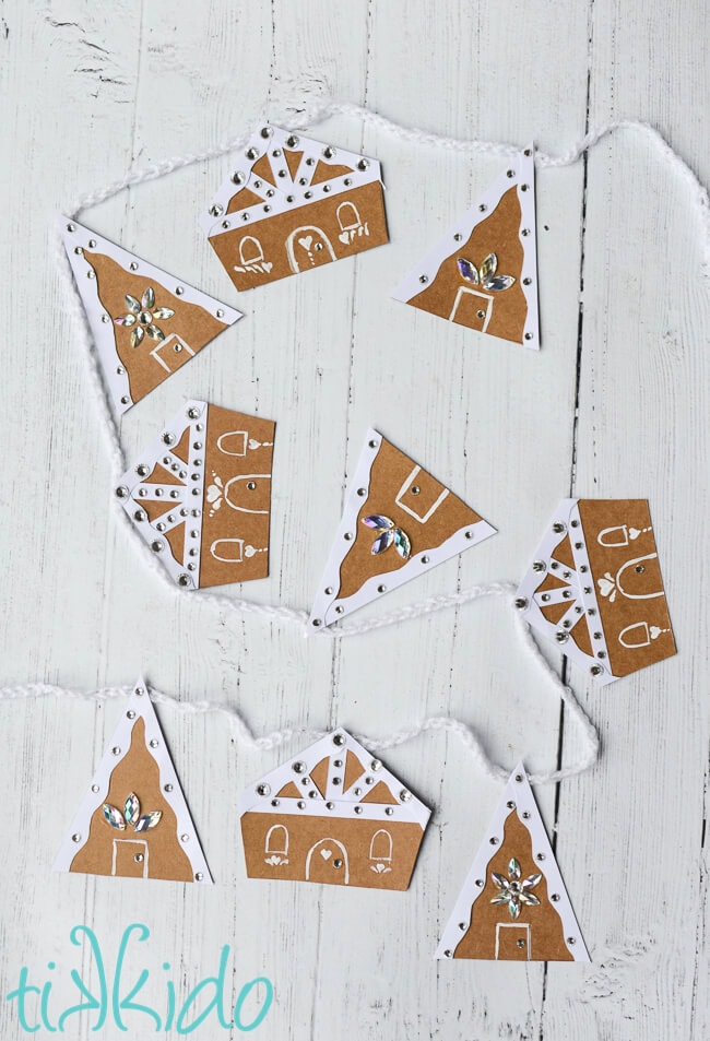 diy cardboard gingerbread house garland
