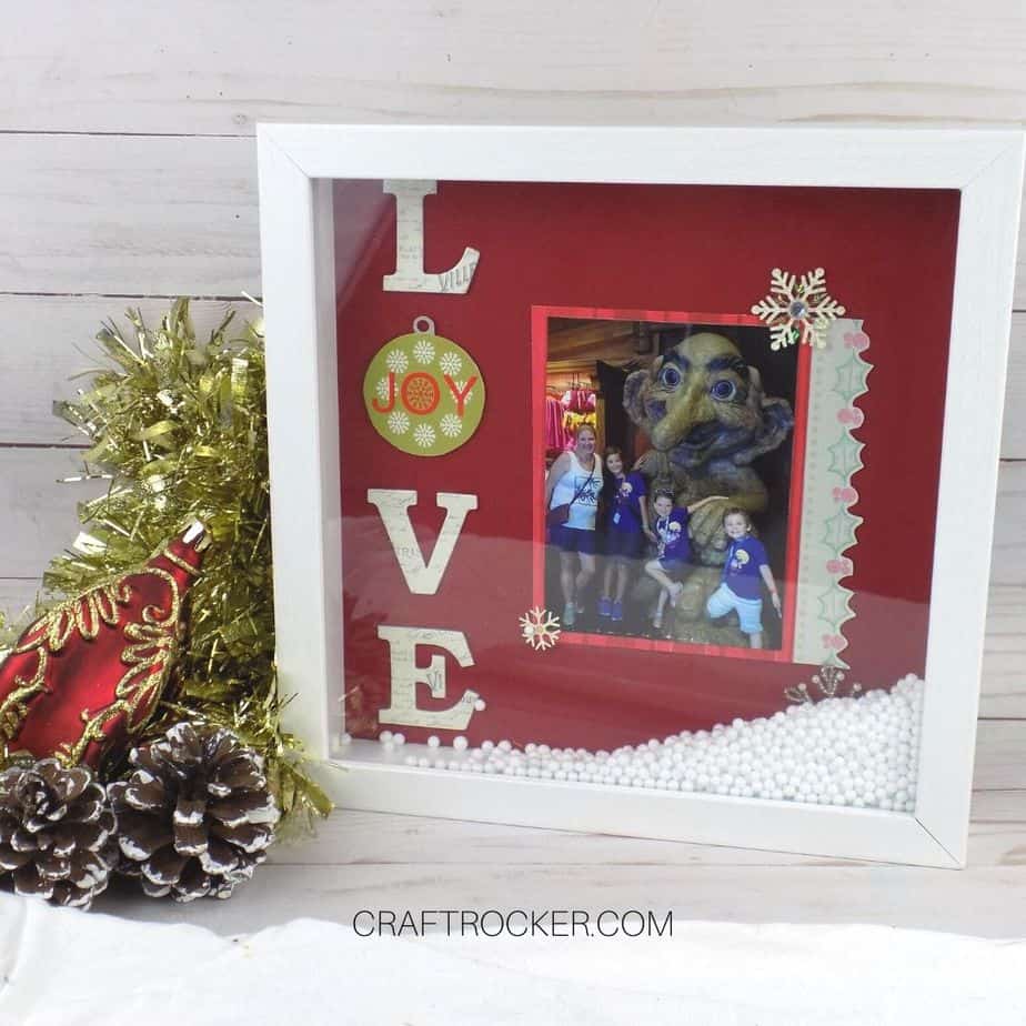 diy snow globe photo shadowbox