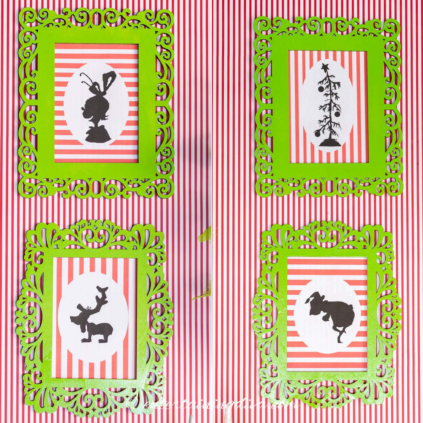 DIY Grinch printable silhouette pictures