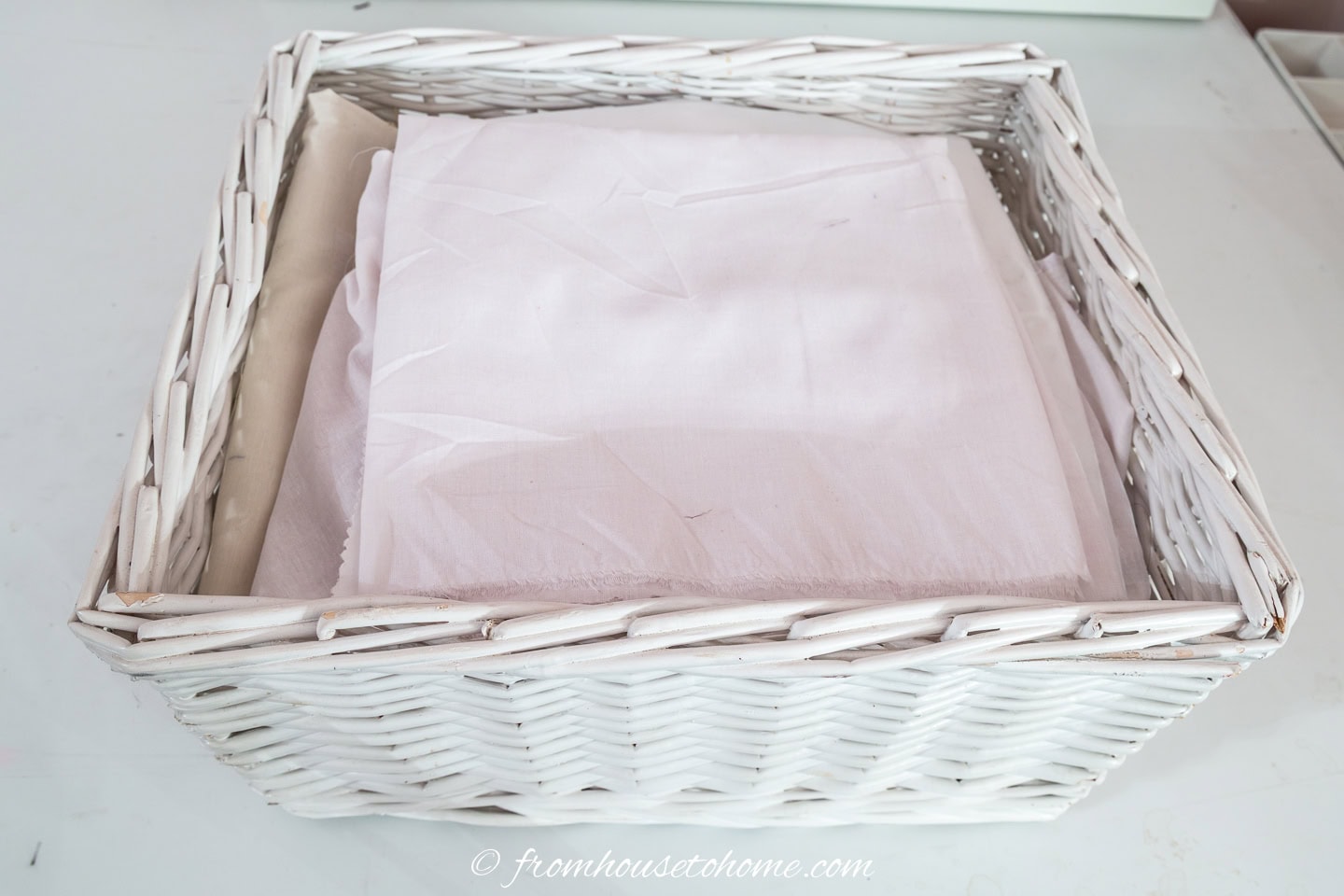 Baskets work well for storing lining