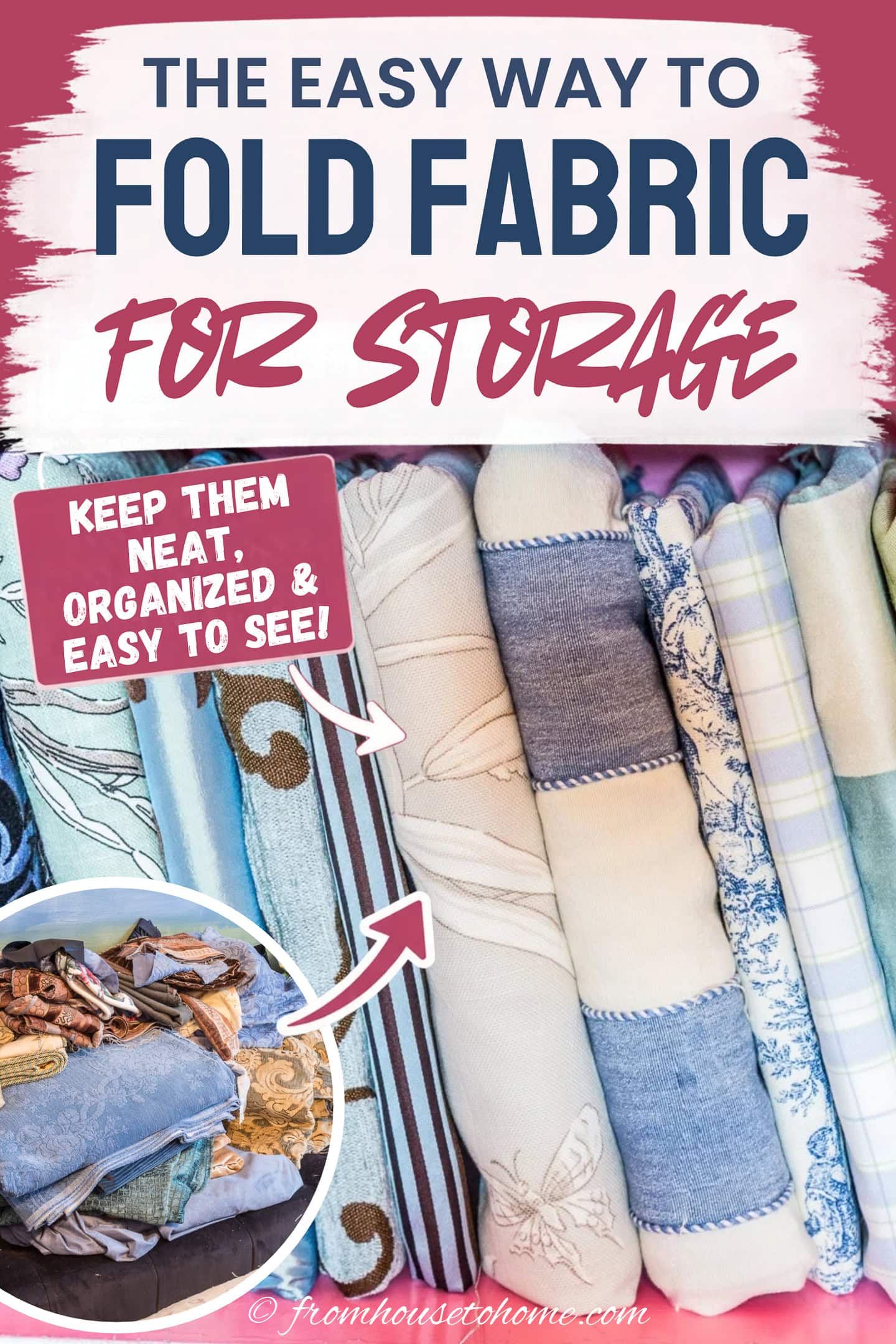 the easy way to fold fabric for storage