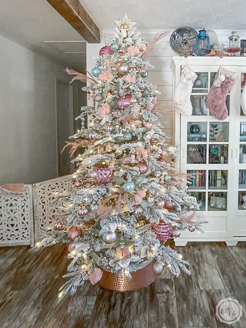 pink and sea foam christmas tree