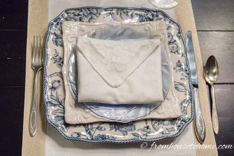 Easy (and Free!) Valentine’s Day Table Decor: Folded Napkin Envelope