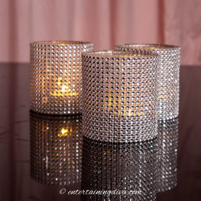 diy glam candle holders