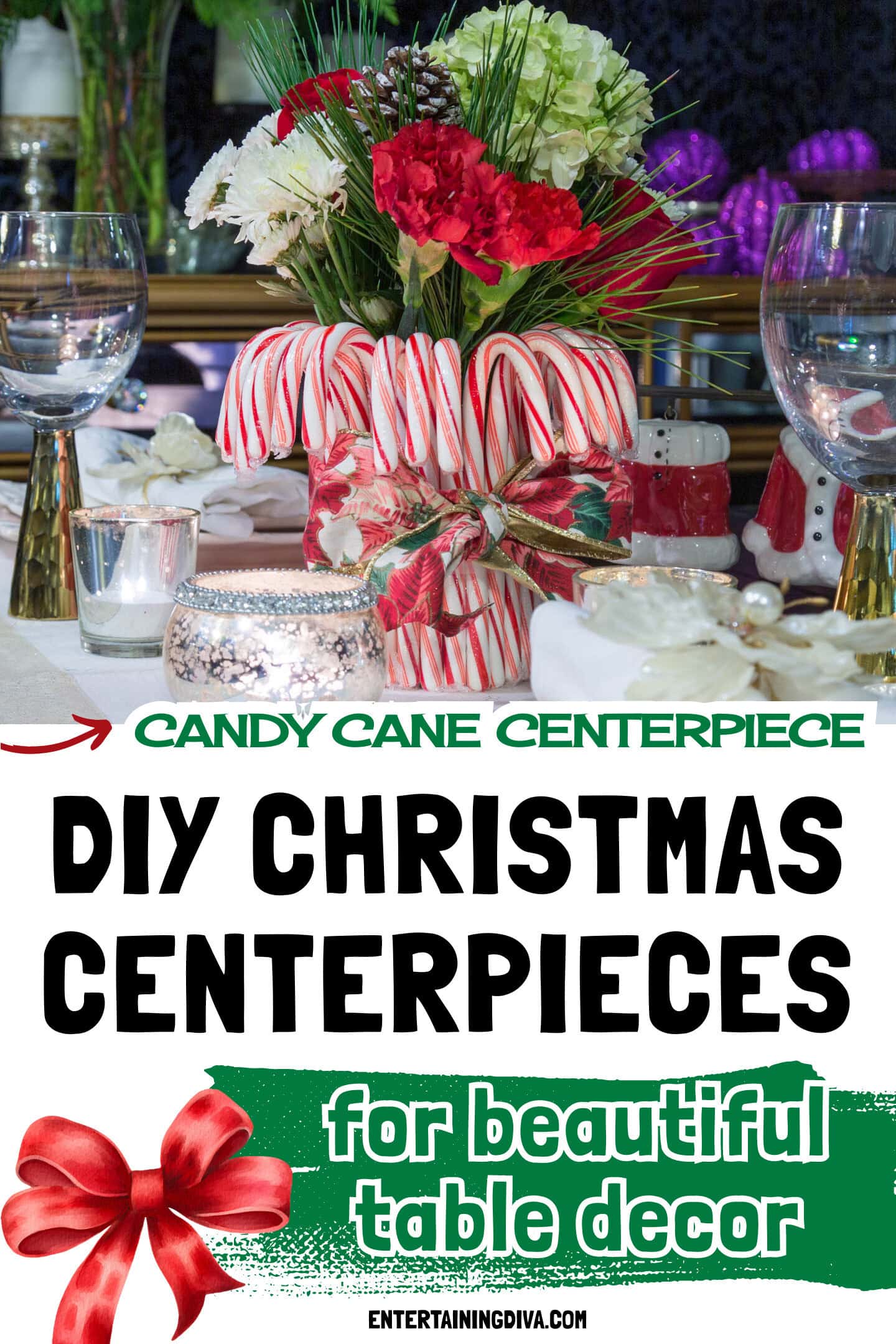 candy cane Christmas centerpiece