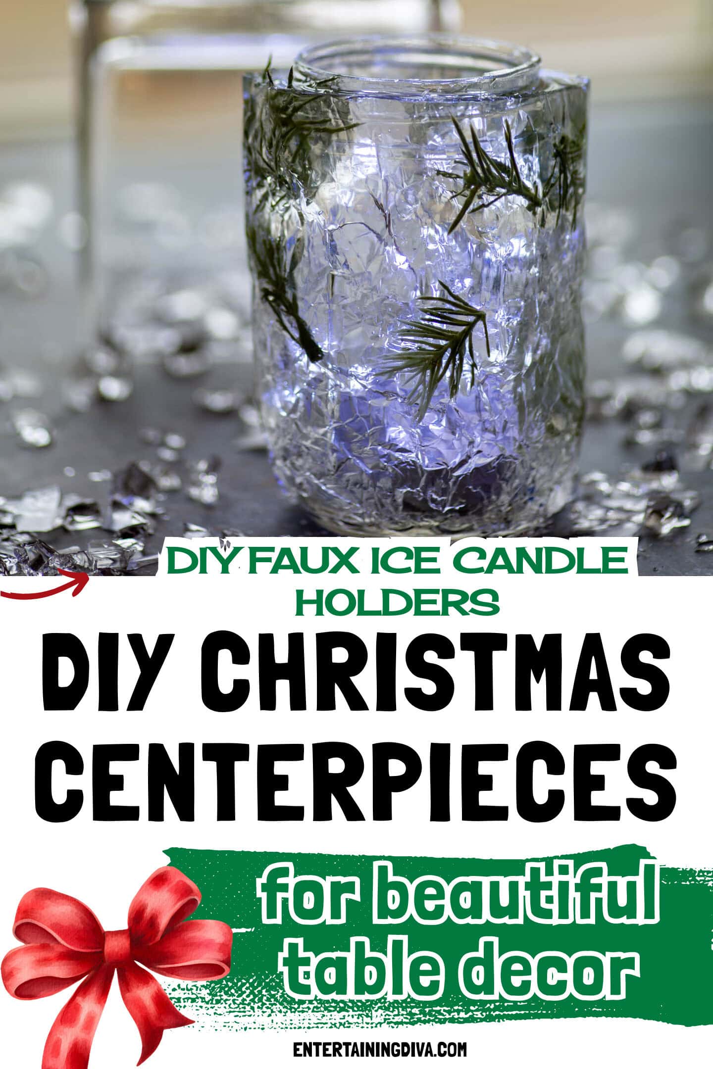 diy faux ice candle holder