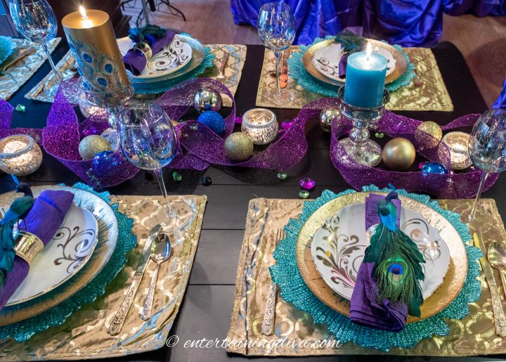ribbons and ornaments centerpiece
