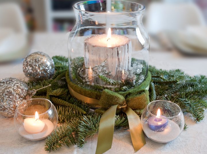 evergreen centerpiece